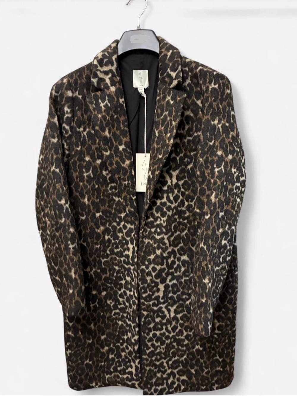 Joie Leopard Print Trench Coat in Brown and Black